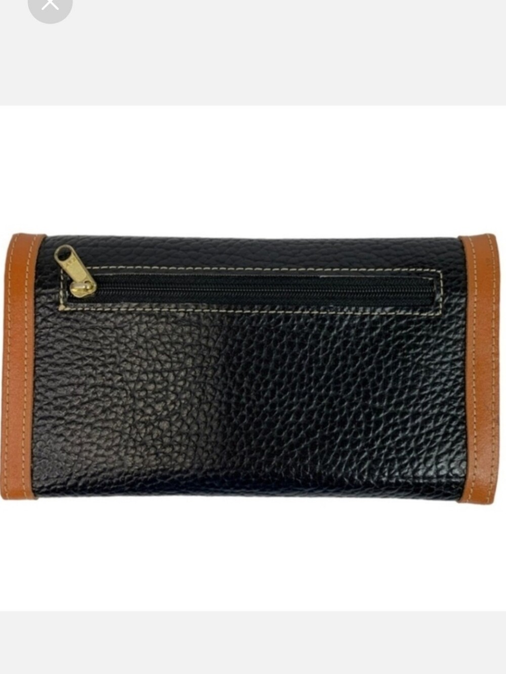 Dooney & Bourke Black Pebbled Leather Wallet with Brown Tan Trim - Picture 3 of 3